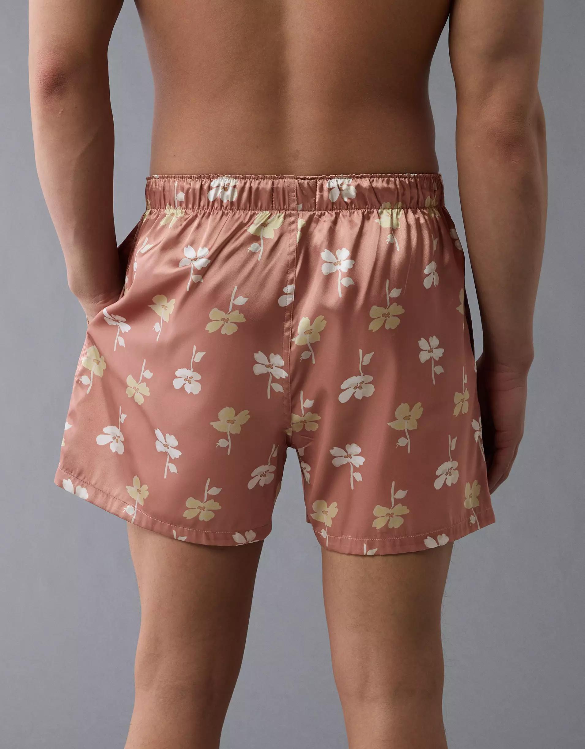 AEO Men's Floral Satin Pocket Boxer Short Product Image