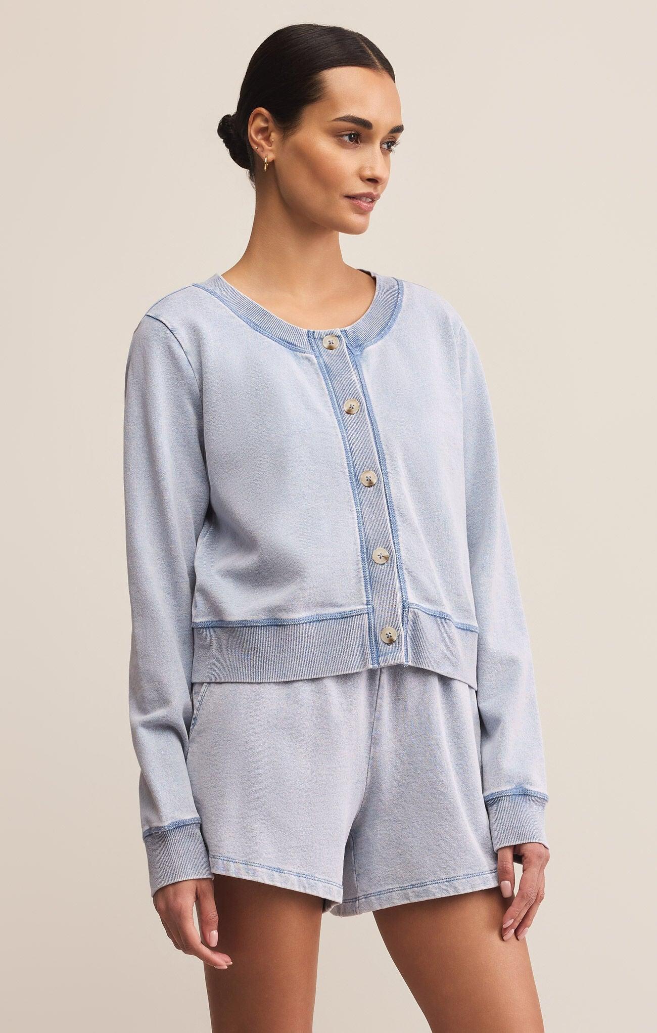Daily Knit Denim Cardigan Product Image