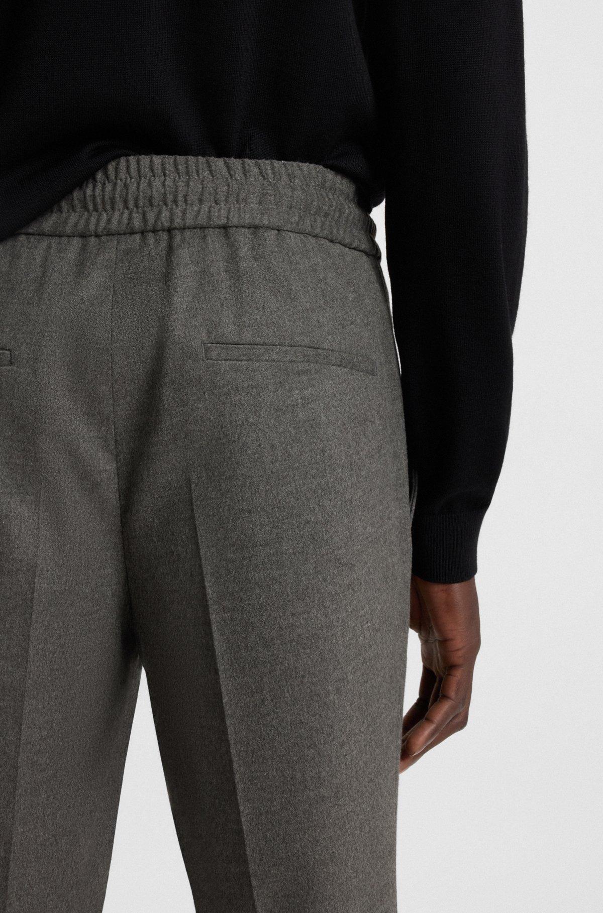 Slim-fit pants in melange stretch cotton Product Image