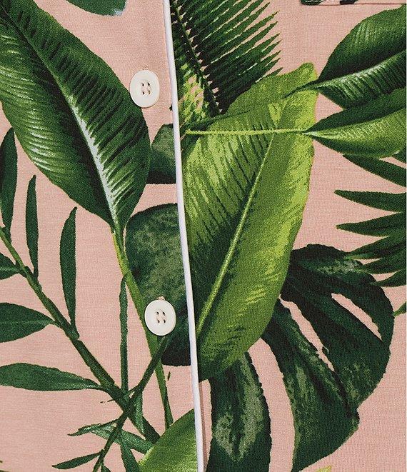 KatieJNYC Short Sleeve Button Front Tropical Floral Print Lynn Coordinating Lounge Short Set Product Image