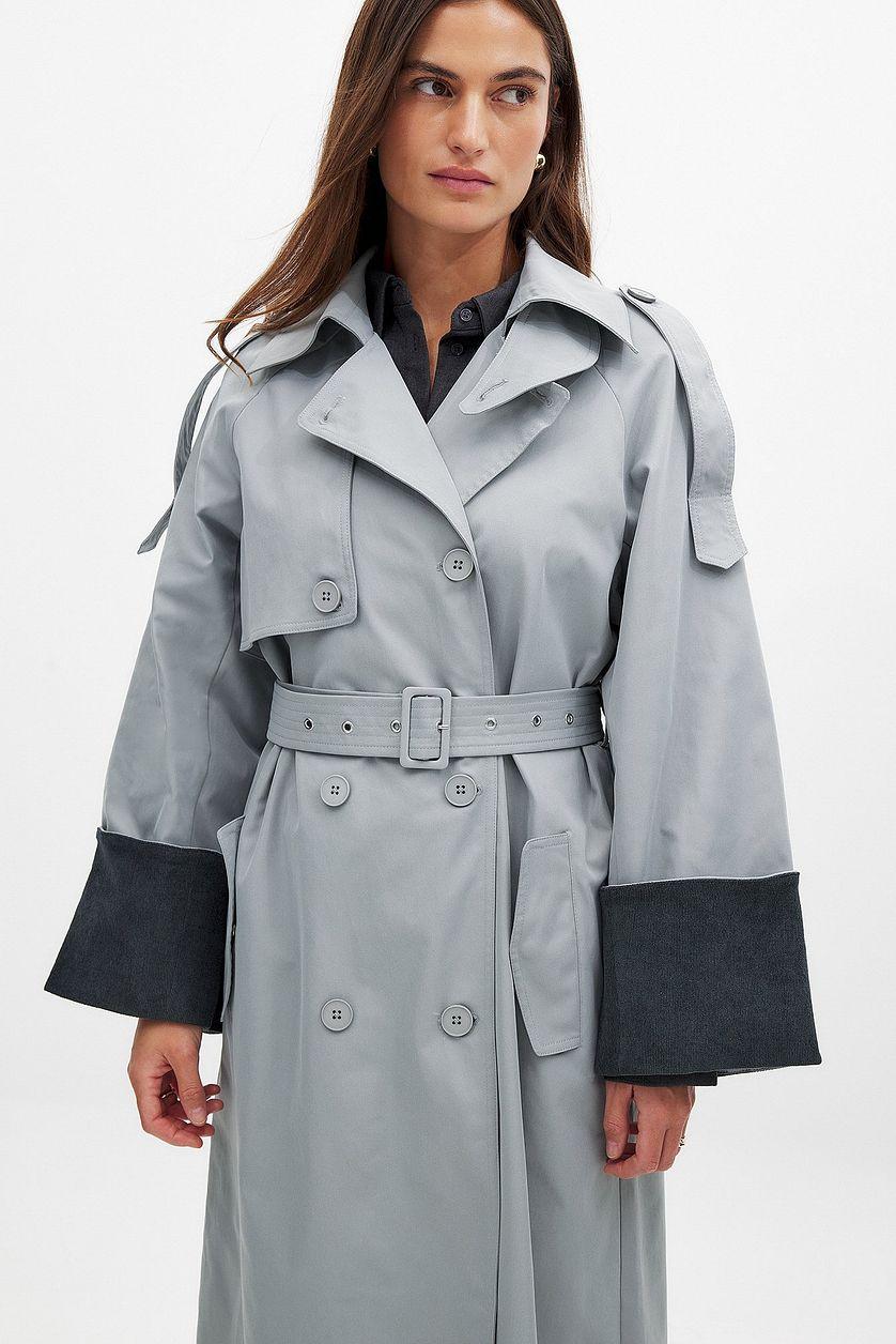 Oversized Corduroy Detail Trenchcoat Product Image