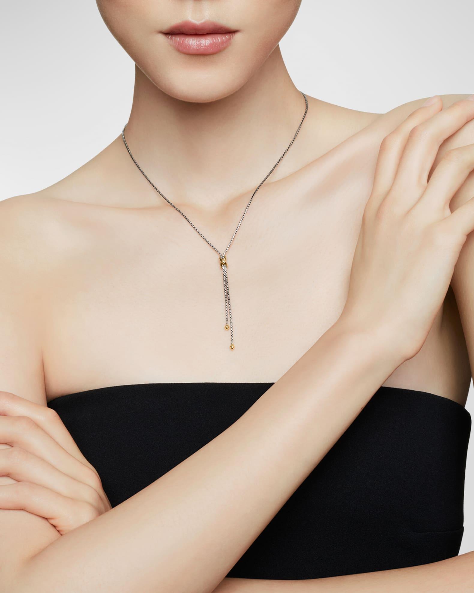 DY Mercer Triple Ring Earrings in Silver with 18K Gold, 35mm Product Image