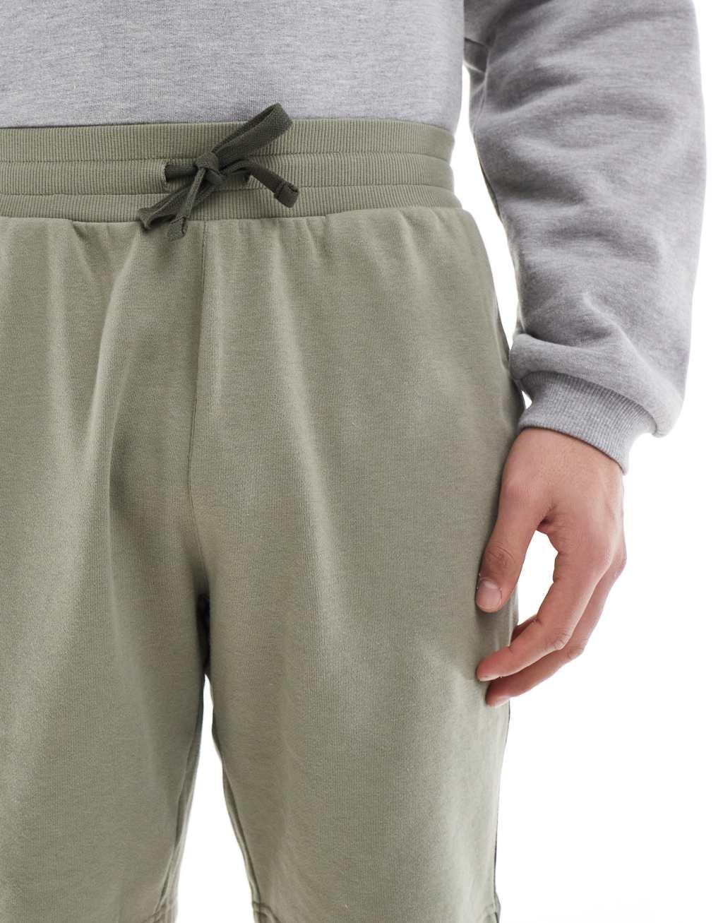 Emporio Armani Bodywear logo lounge shorts in beige Product Image