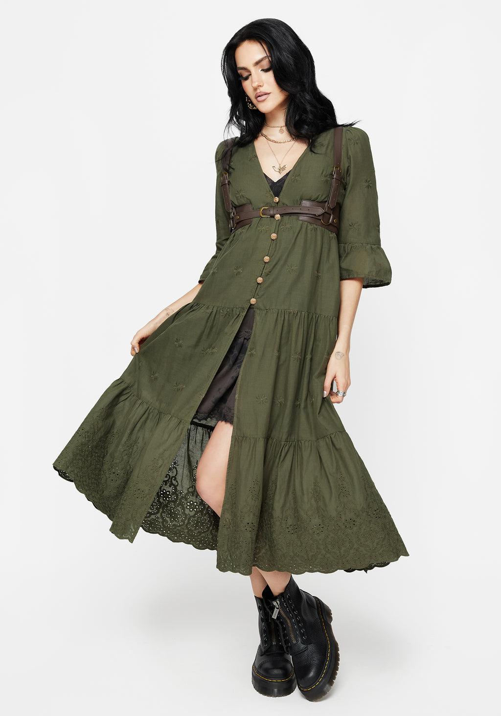 Gossamer Tiered Overdress - Green Product Image