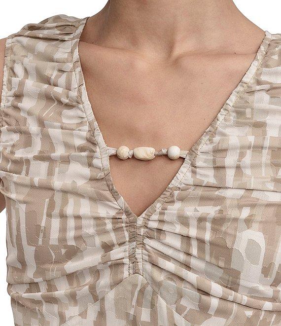 DKNY by Donna Karan V-Neck Sleeveless Flounce Hem Midi Dress Product Image