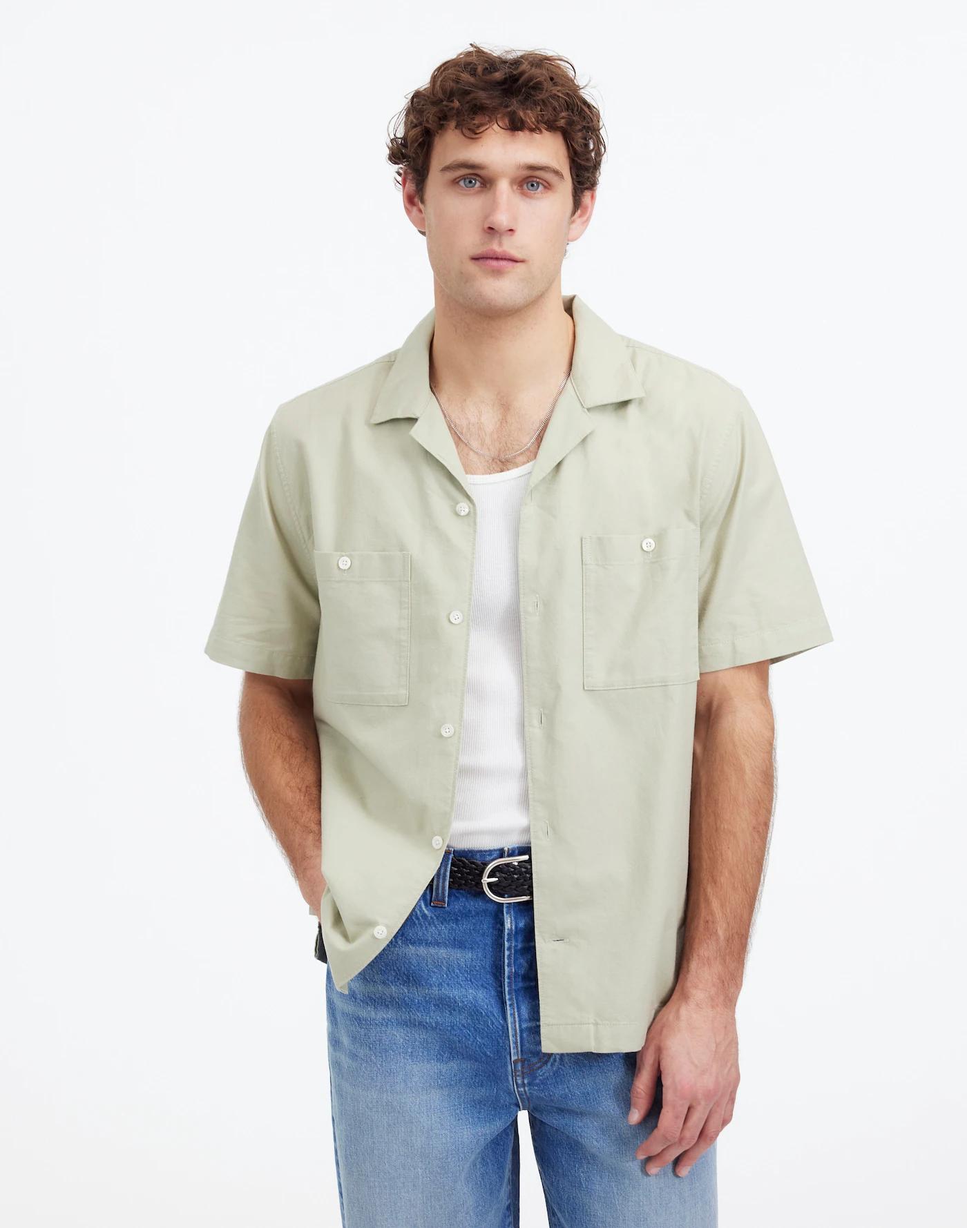 Camp Collar Short-Sleeve Shirt in Everyday Twill Product Image