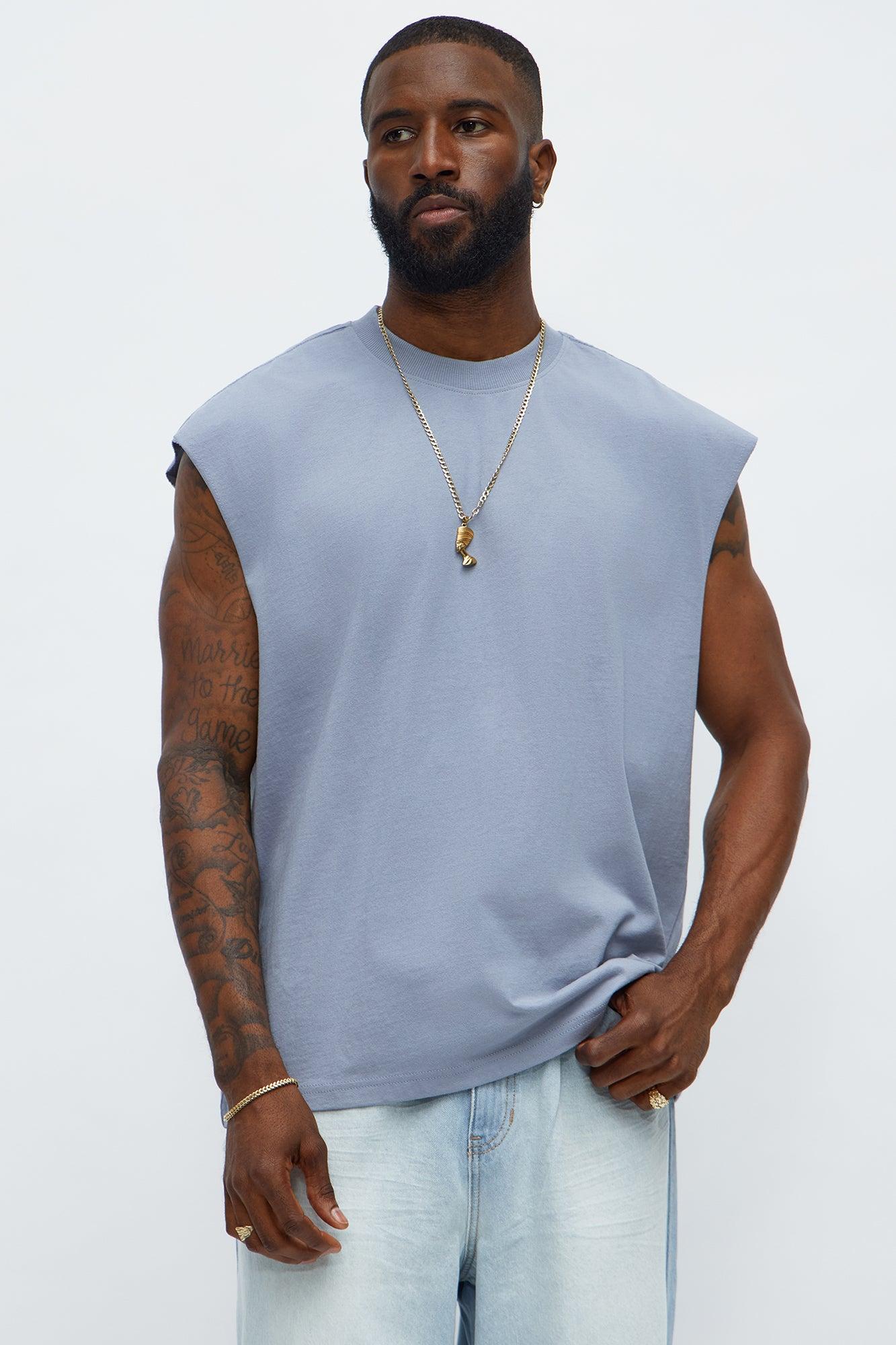 Relaxed Heavyweight Muscle Tee - Grey Product Image