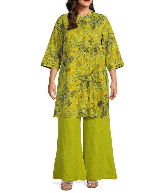 Bryn Walker Plus Size Osca Linen Wide Leg Pull-On Pant Product Image