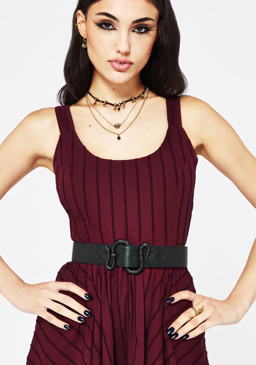 Mamba Debossed Belt With Snake Buckle - Black Product Image