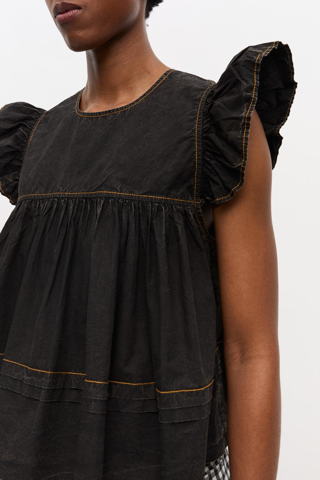 Black Washed Cotton Top Product Image
