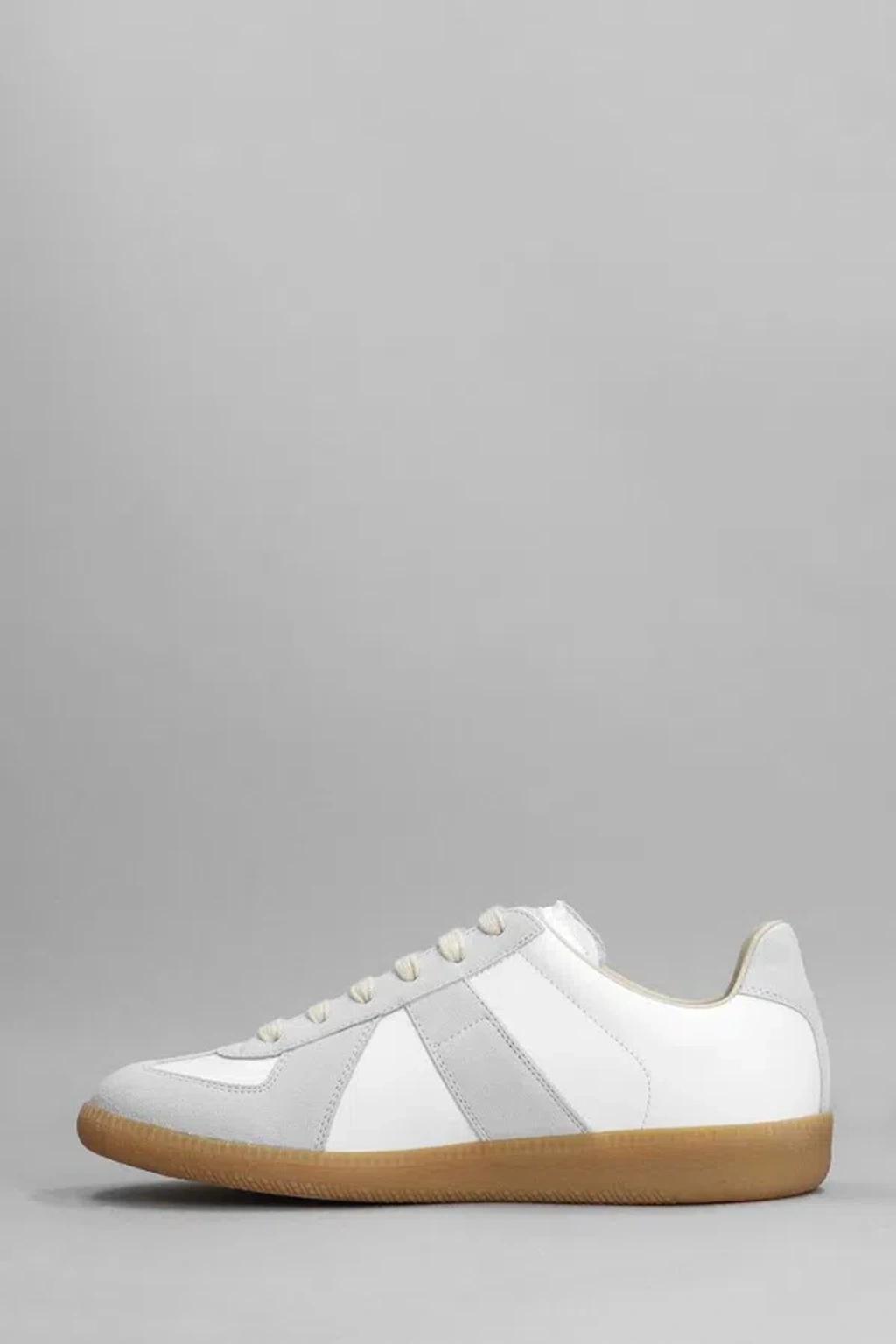 MAISON MARGIELA Replica Leather And Suede Sneakers In White Product Image