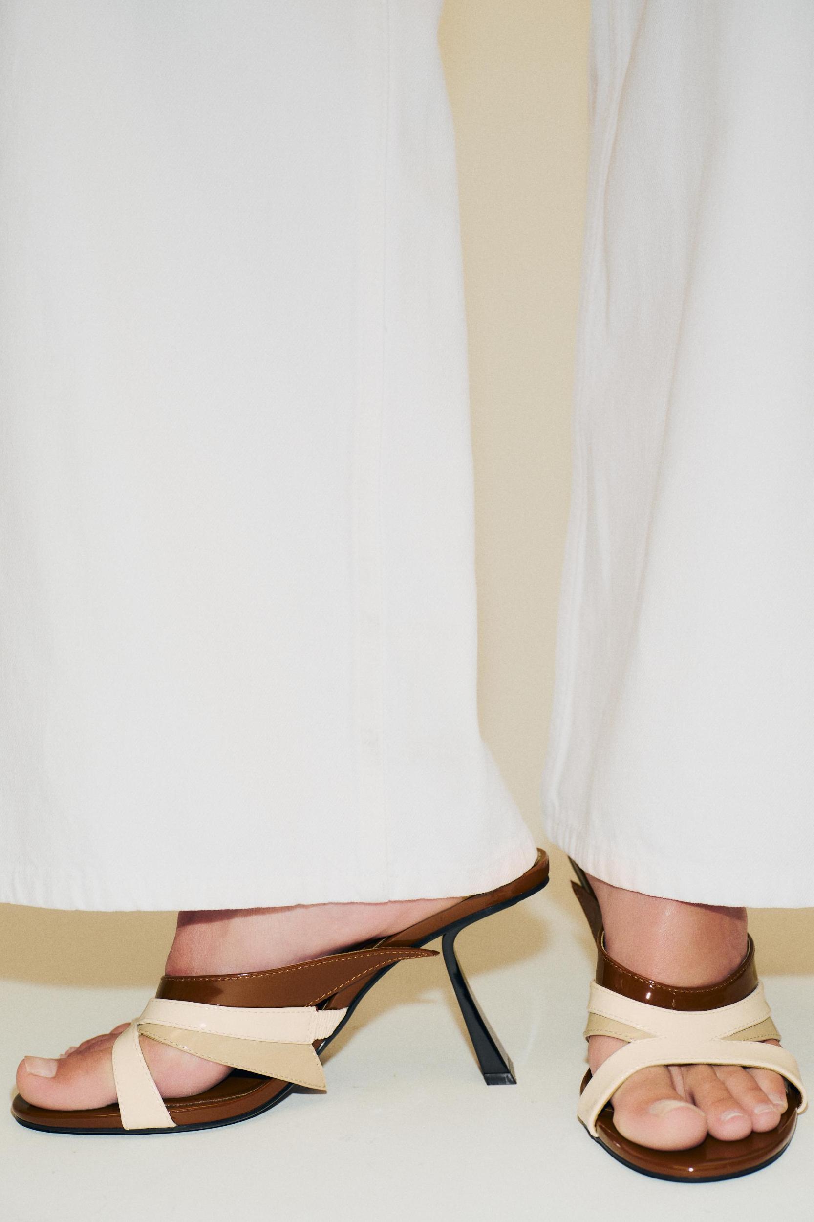 ASYMMETRIC HEELED SANDALS Product Image