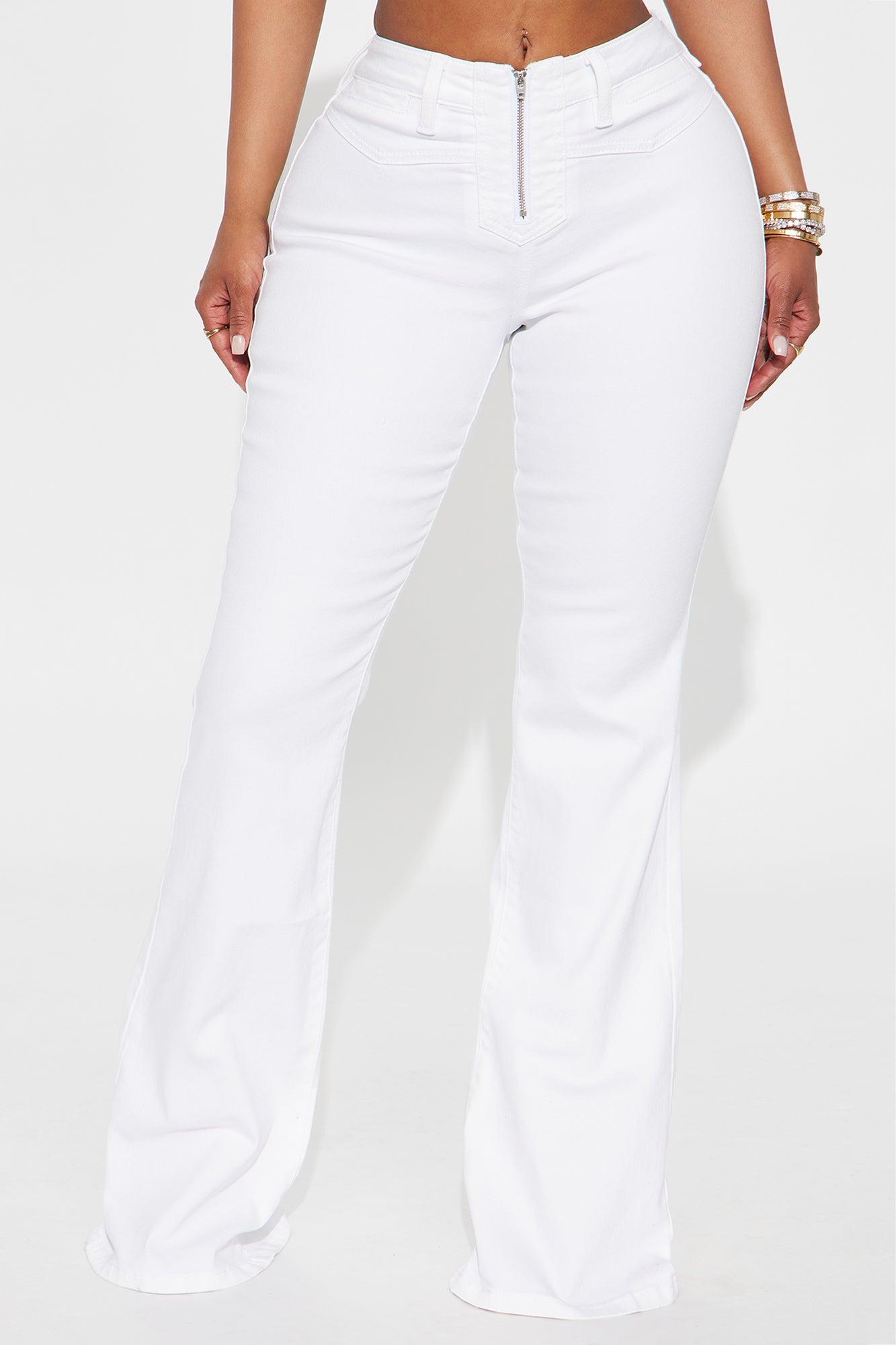Later Days Mid Rise Flare Jeans - White Female Product Image
