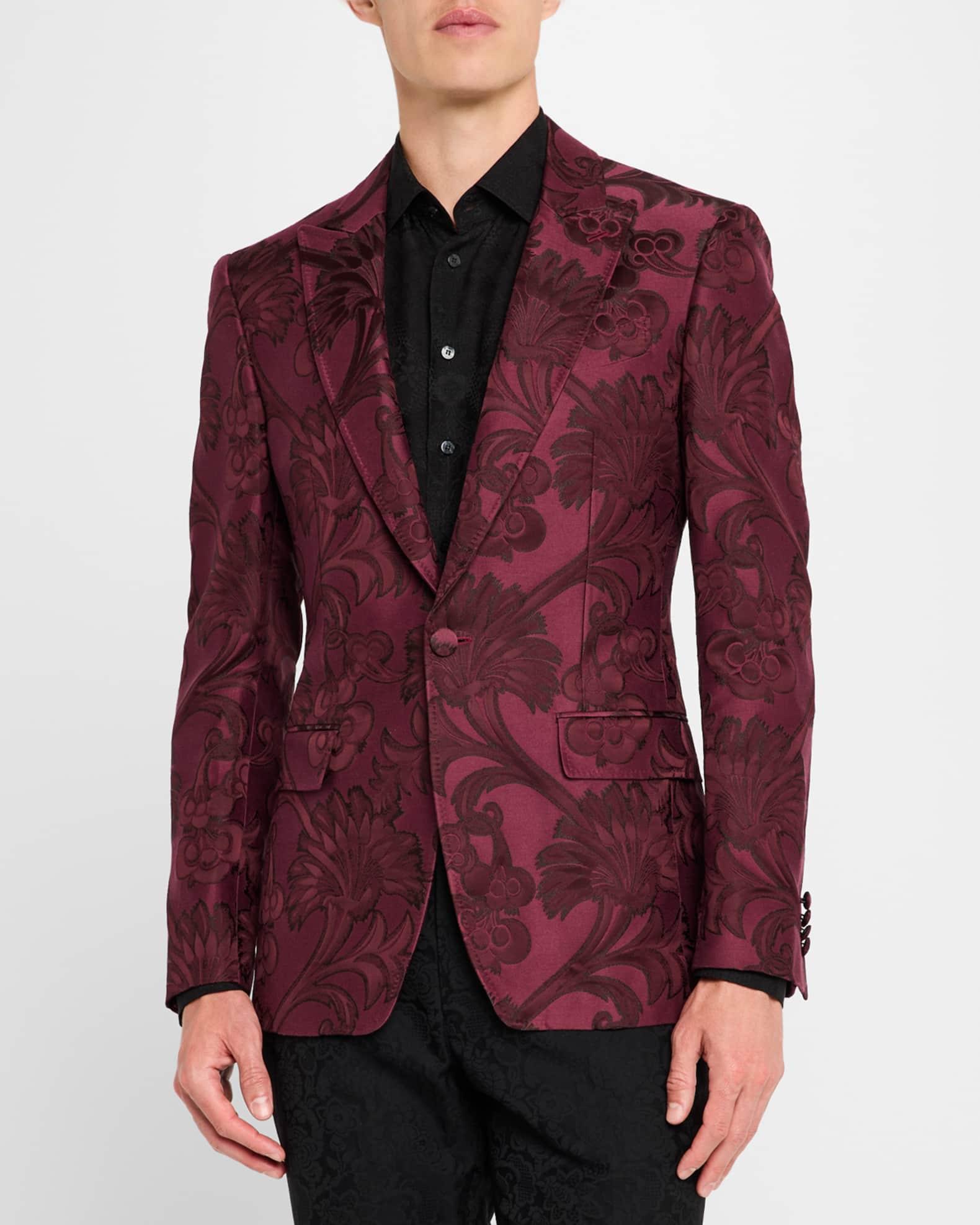 Men's Floral Brocade Evening Jacket Product Image