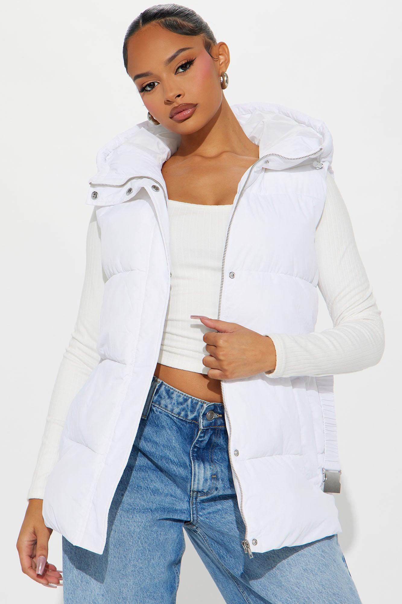 Hold You Down Puffer Vest - White Product Image