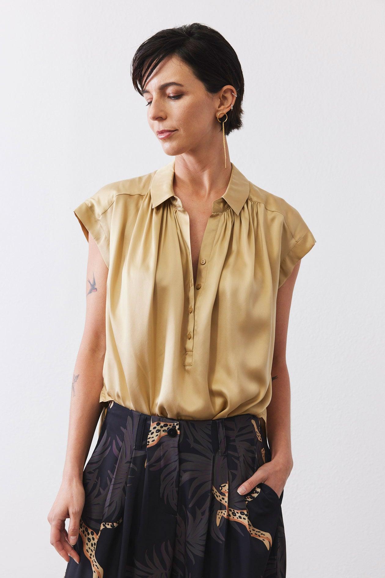 The Nonchalant Oversized Silk Blouse Product Image