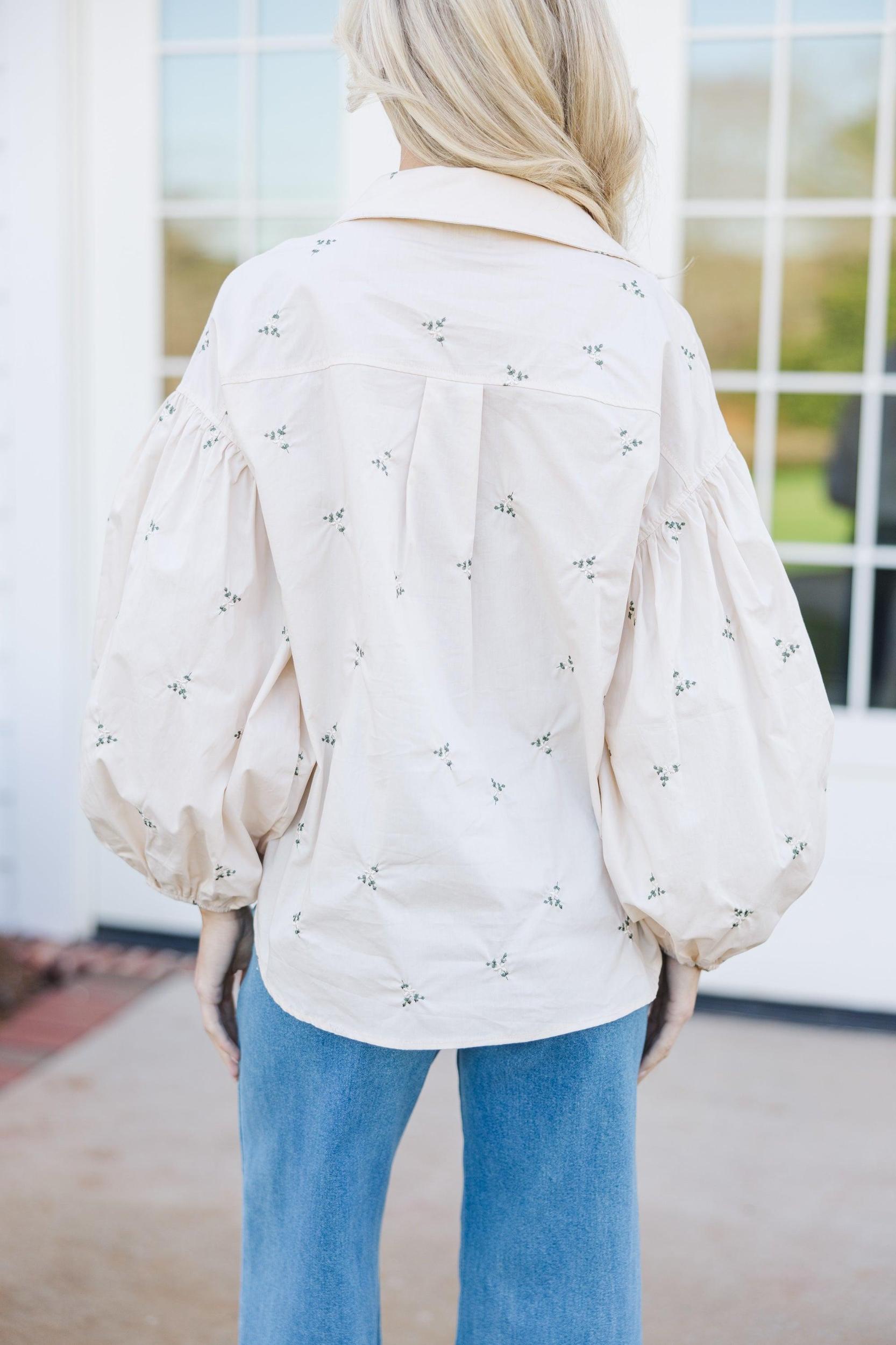 Beautiful Soul Cream Floral Blouse Female Product Image