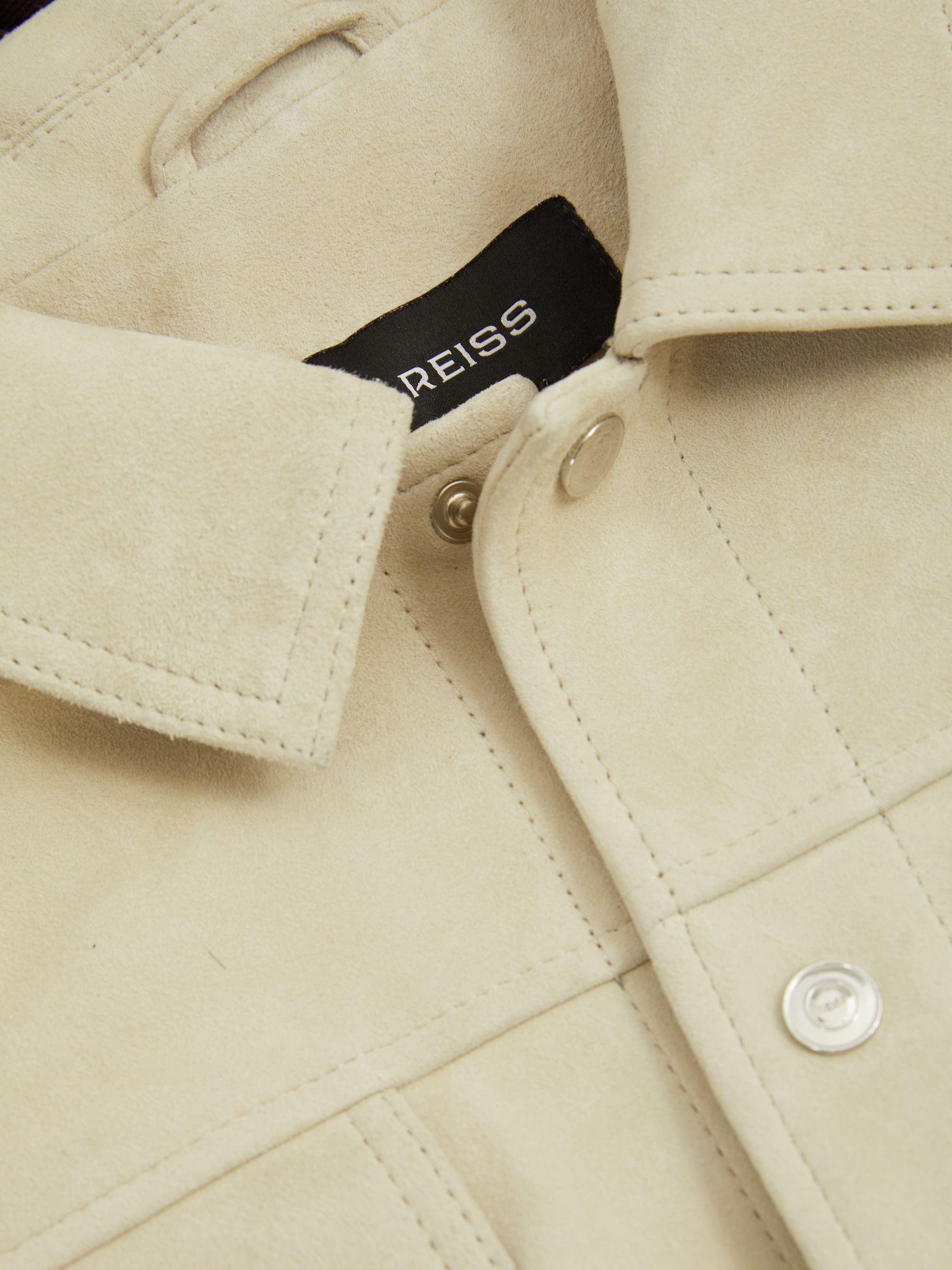 Suede Trucker Jacket in Off White Product Image