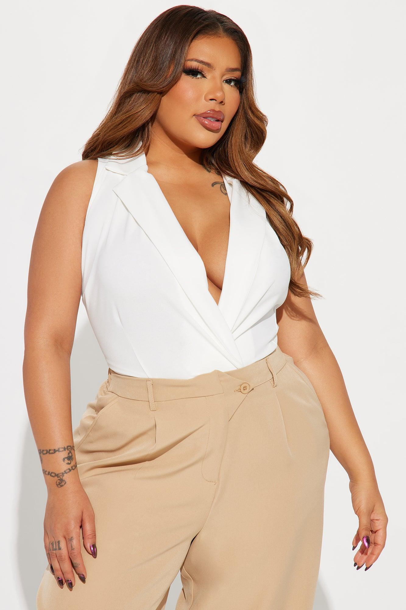 Office Baddie Bodysuit - Ivory Product Image