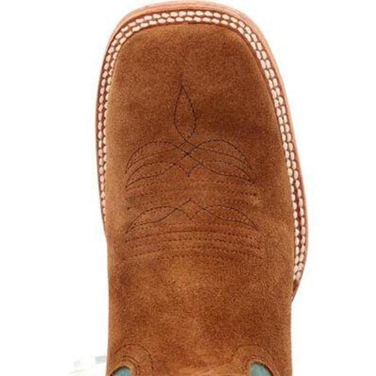 SALE Durango® Men's PRCA Tobacco Roughout/Aqua Square Toe Boots Product Image