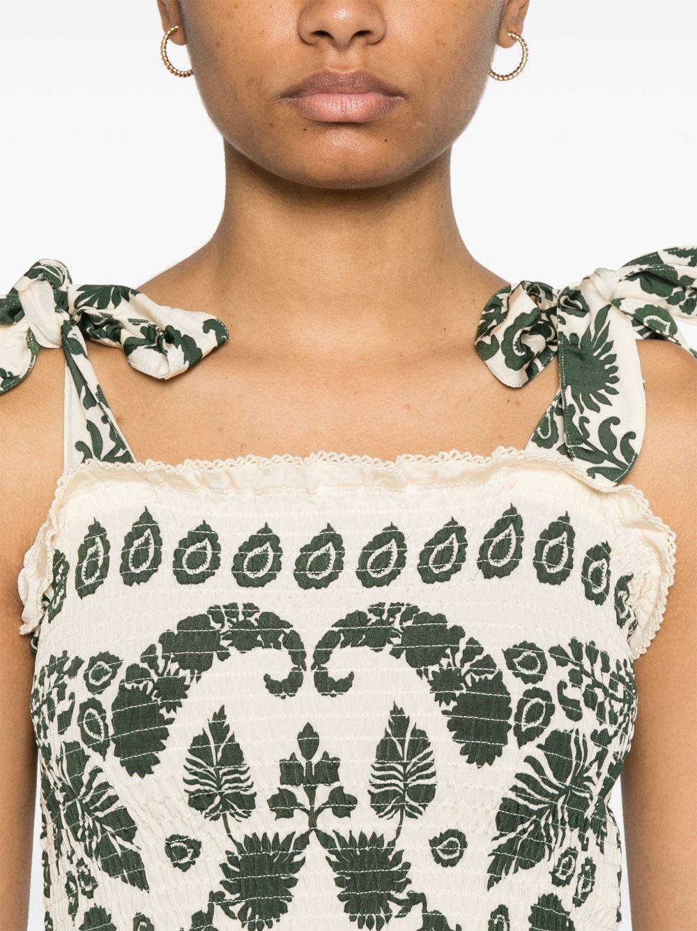 floral-print smocked top Product Image