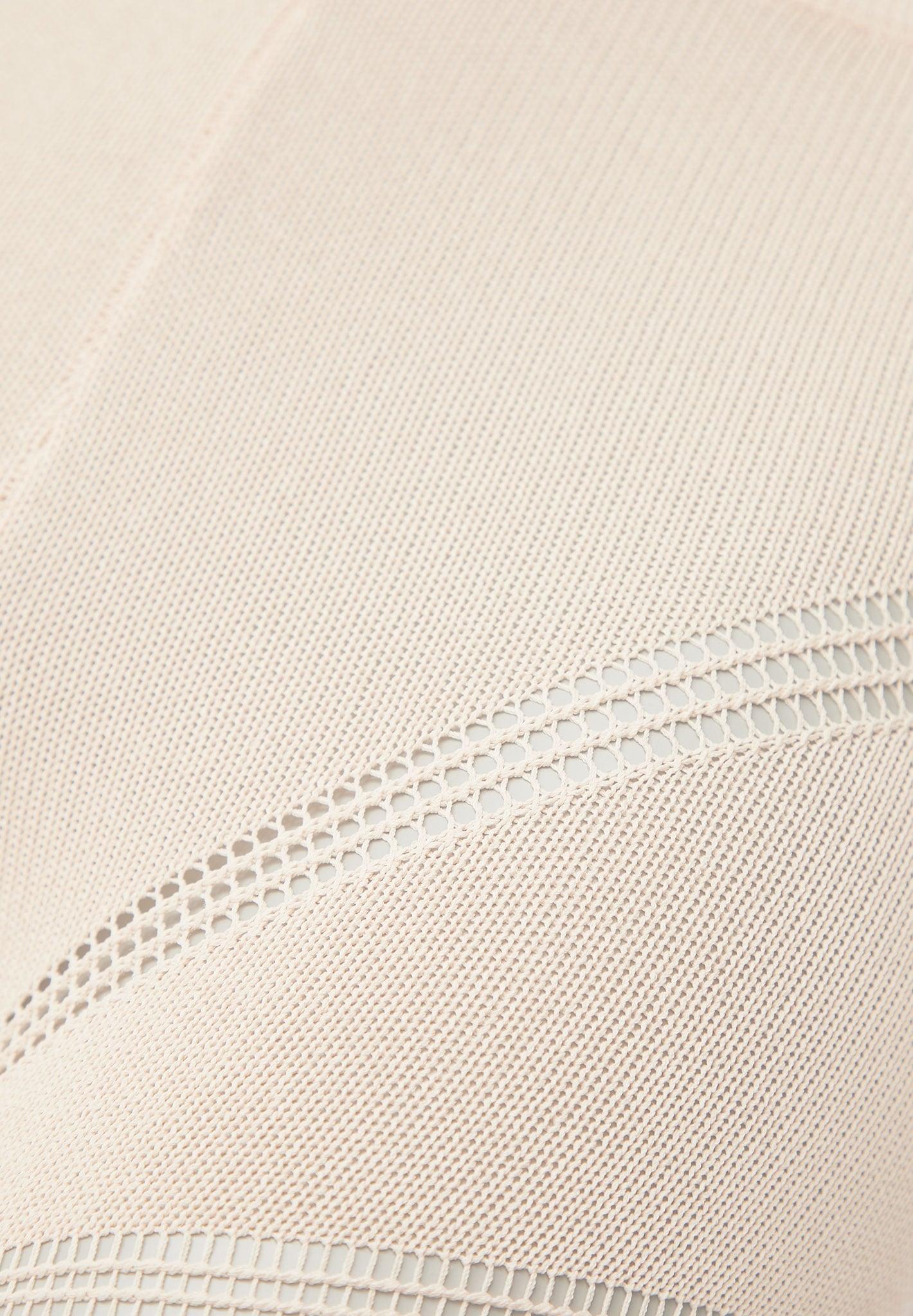 High Waisted Knitted Spiral Contour Leggings - Beige Female Product Image