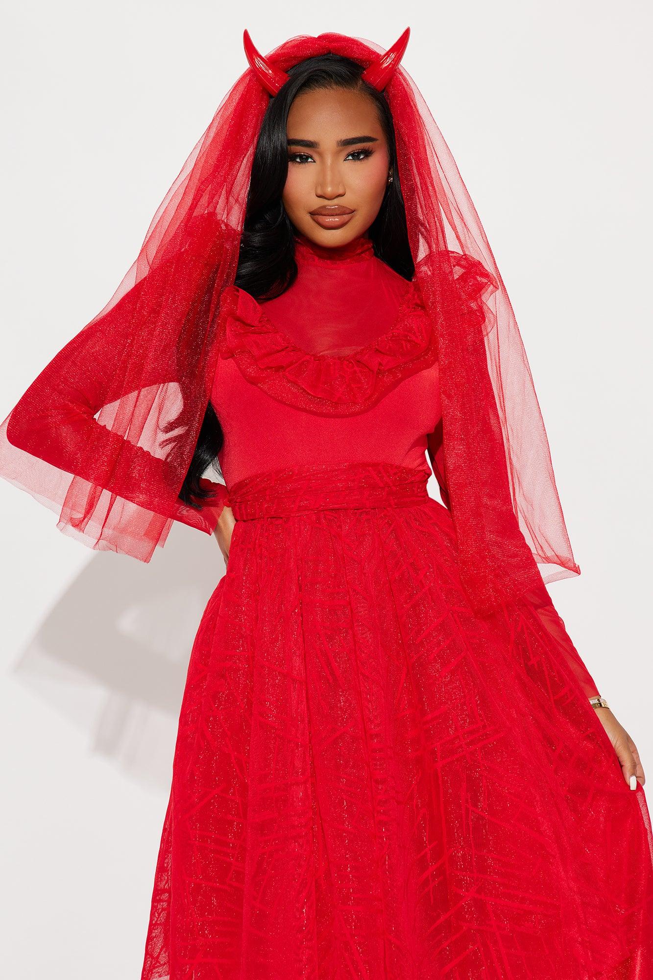 Bride From Hell 3 Piece Costume Set - Red Product Image
