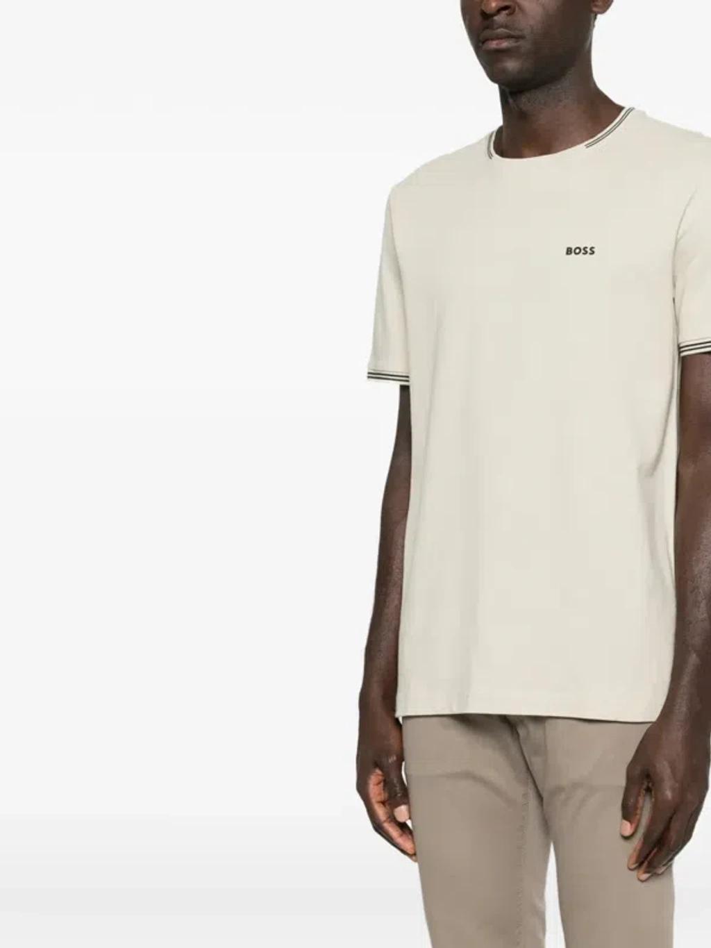 HUGO BOSS Striped Short-sleeve T-shirt In Neutral Product Image