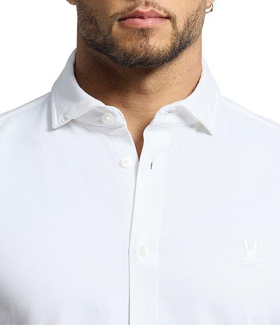 Psycho Bunny Jackson Classic Fit Stretch Knit Spread Collar Solid Dress Shirt Product Image