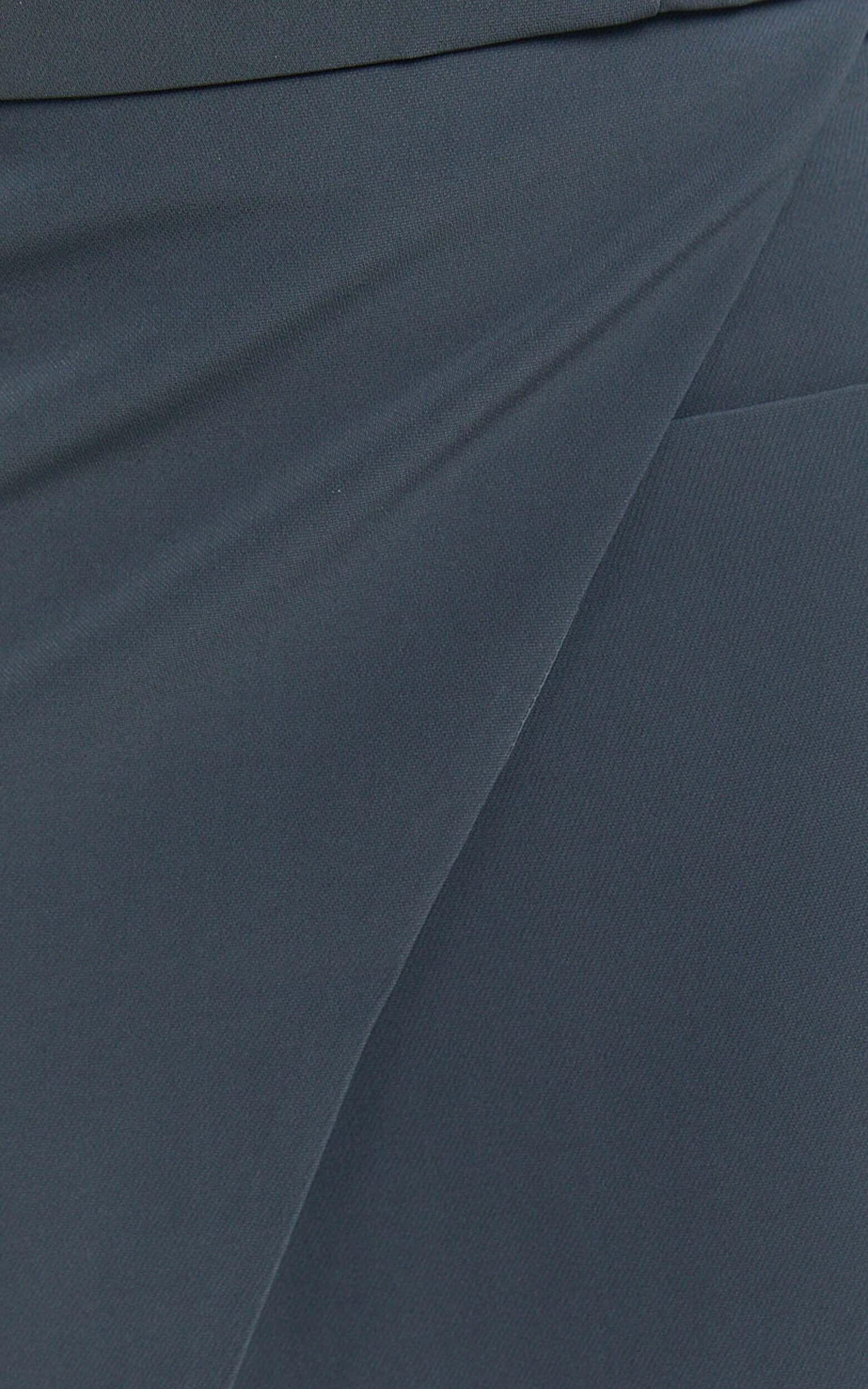 Jenni Midi Skirt - Asymmetric Cross Over Mid Waisted Skirt in Slate Grey Product Image