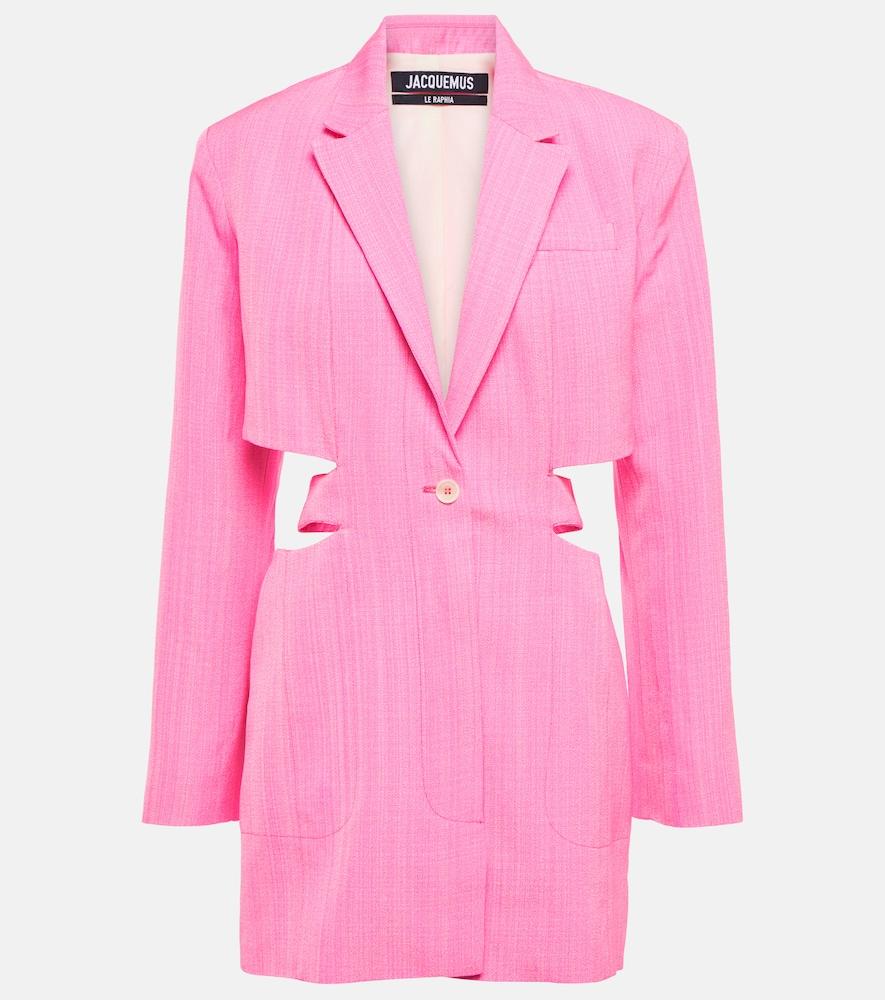 JACQUEMUS Bari Cutout Single-breasted Mini Blazer Dress In Pink Product Image