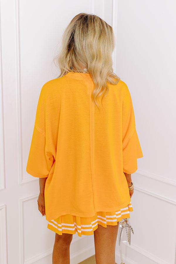 It's a Touch Down Sequin Oversized Tee in Orange Product Image