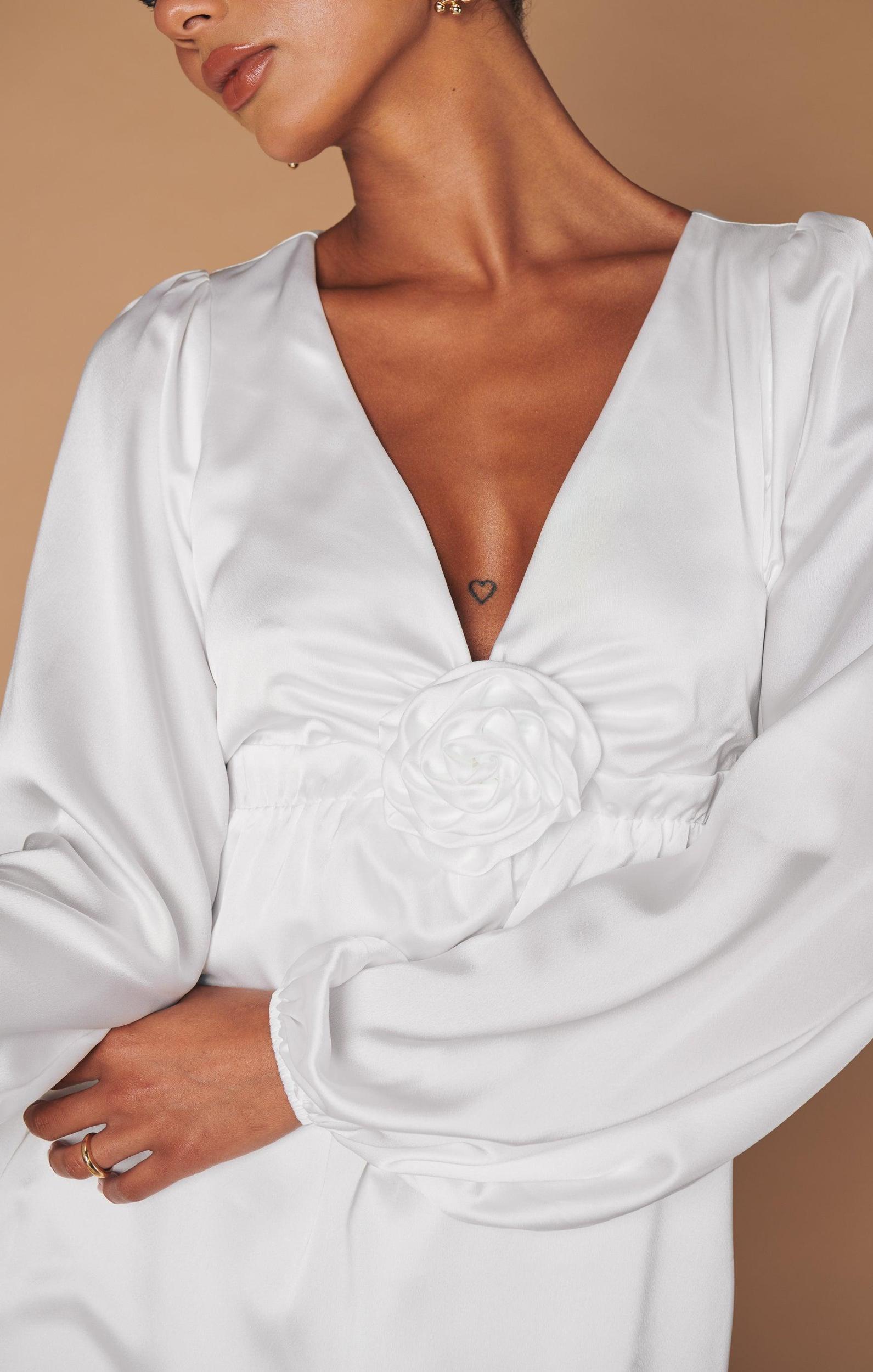 Rosetta Mini Dress ~ Ivory Luxe Satin Product Image