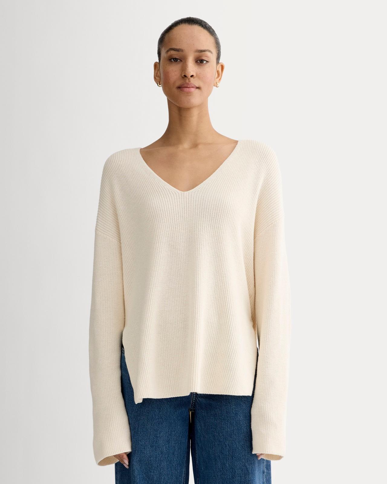 Womens Slouchy V-Neck in Everyday Cotton T-Shirt by Everlane Product Image