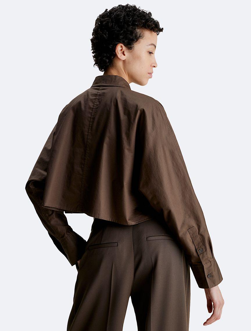 Cropped Dolman Relaxed Button-Down Shirt Product Image