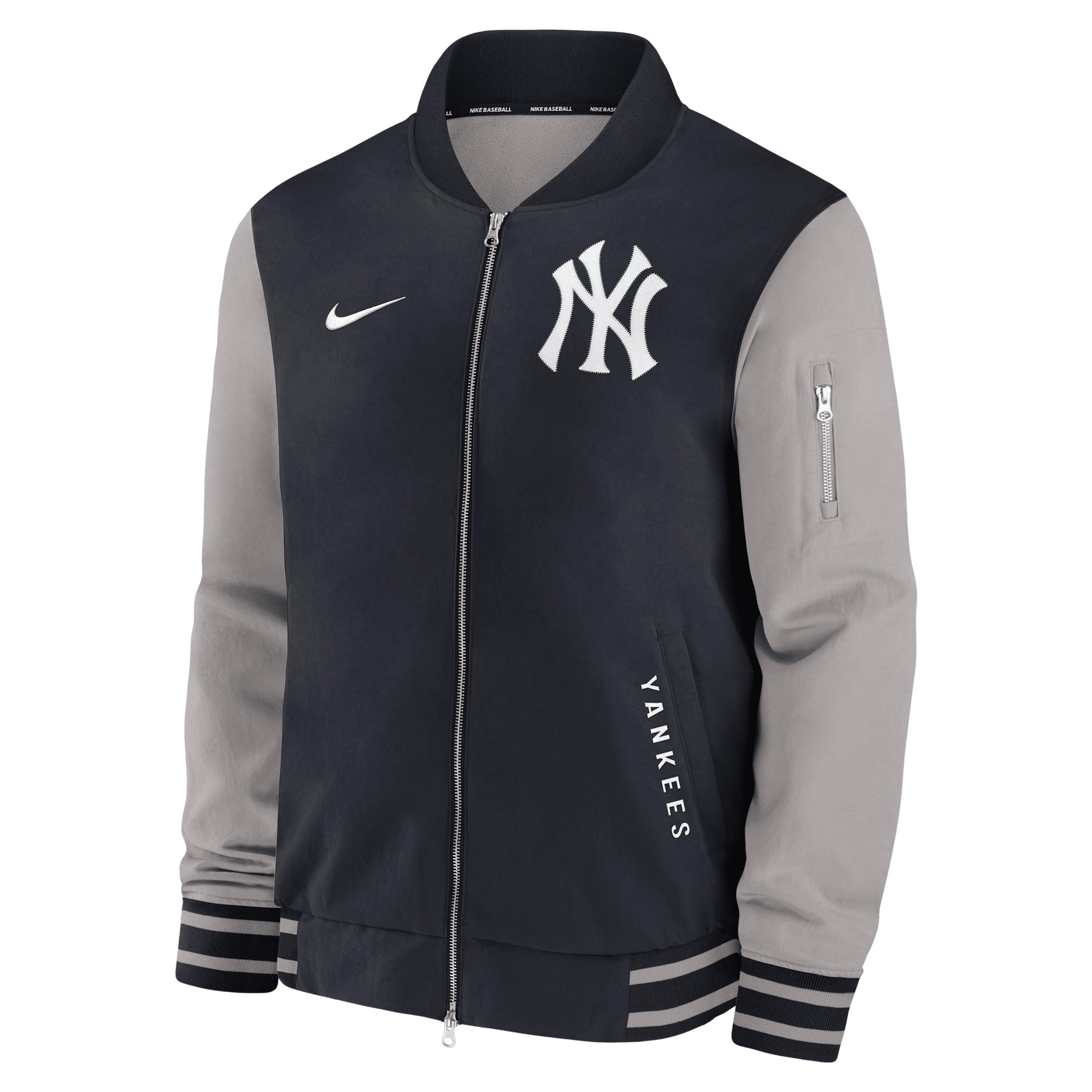 New York Yankees Authentic Collection Dugout Nike Men's MLB Full-Zip Bomber Jacket Product Image