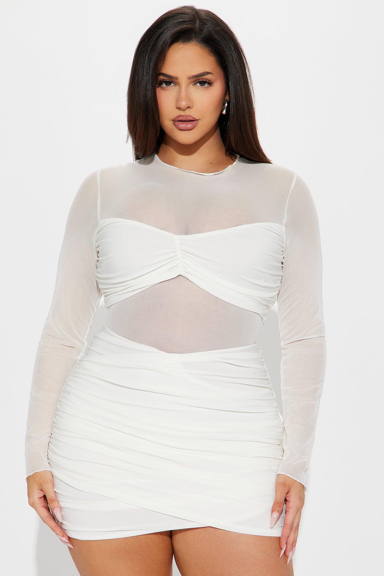 Mai Mesh Micro Mini Dress - Ivory Product Image