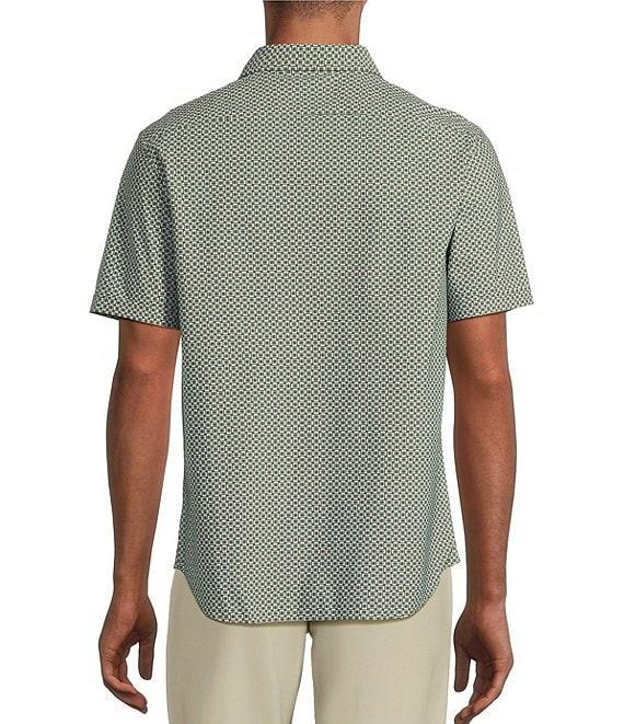 Murano Collezione Slim Fit Square Print Performance Stretch Short Sleeve Woven Shirt Product Image