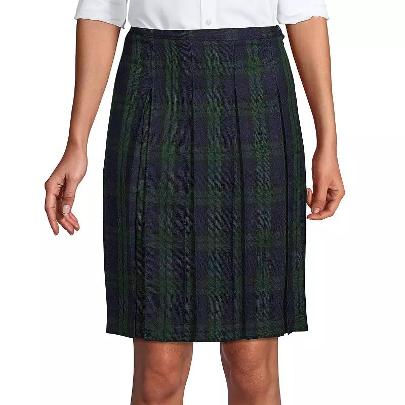 Women's Lands' End School Uniform Plaid Box Pleat Skirt,  Product Image