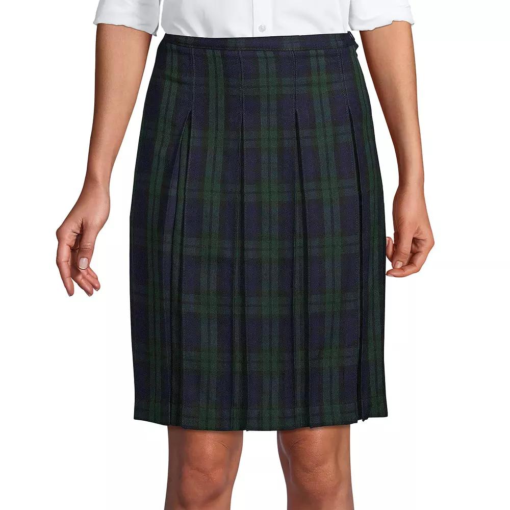 Women's Lands' End School Uniform Plaid Box Pleat Skirt,  Product Image