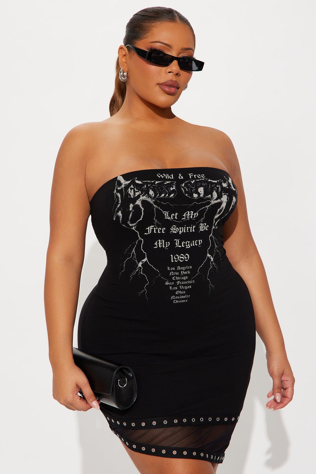 Wild And Free T Shirt Mini Dress - Black/combo Female Product Image