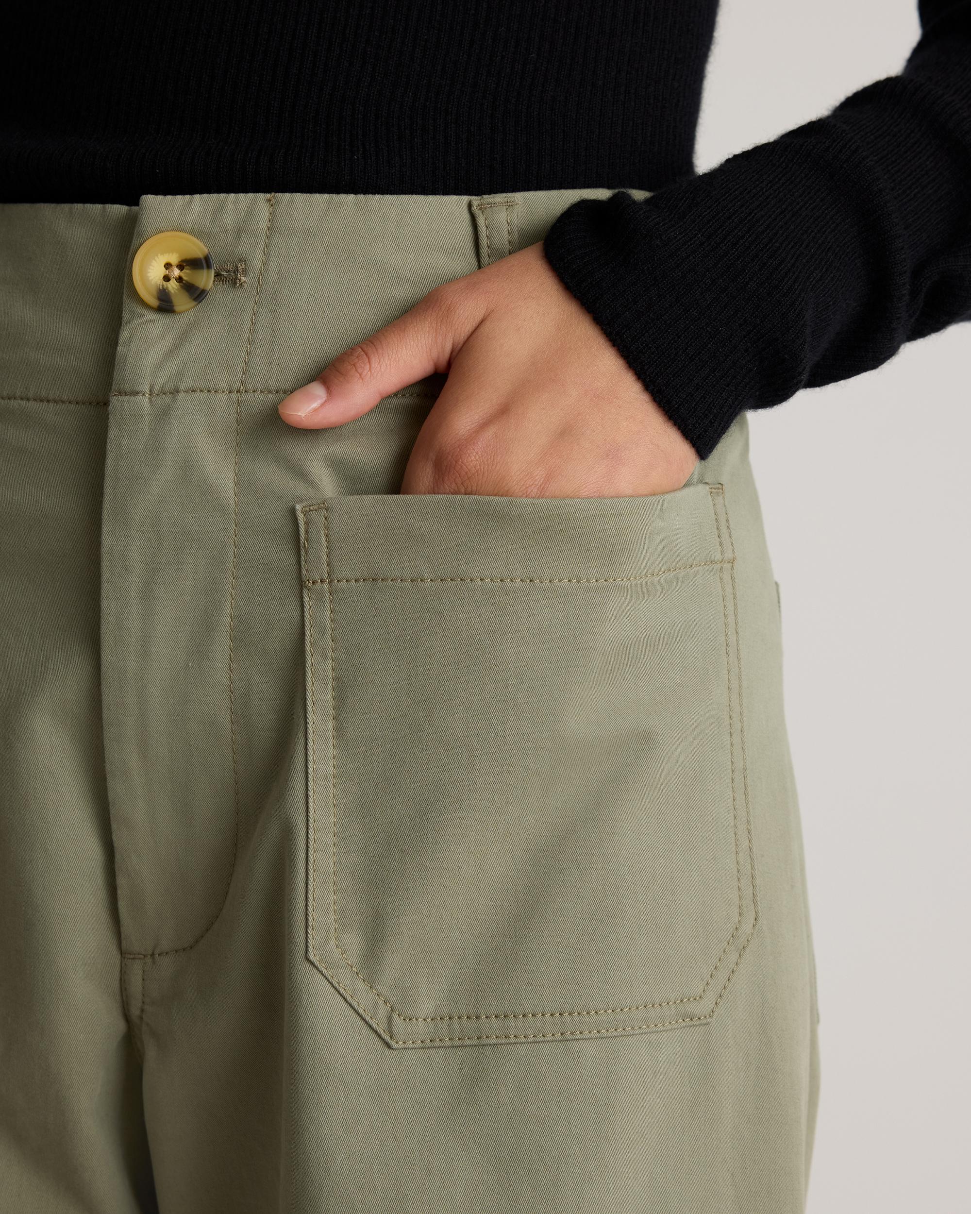 Quince | Women's Organic Stretch Cotton Chino Cropped Wide Leg Pants Organic Cotton Product Image