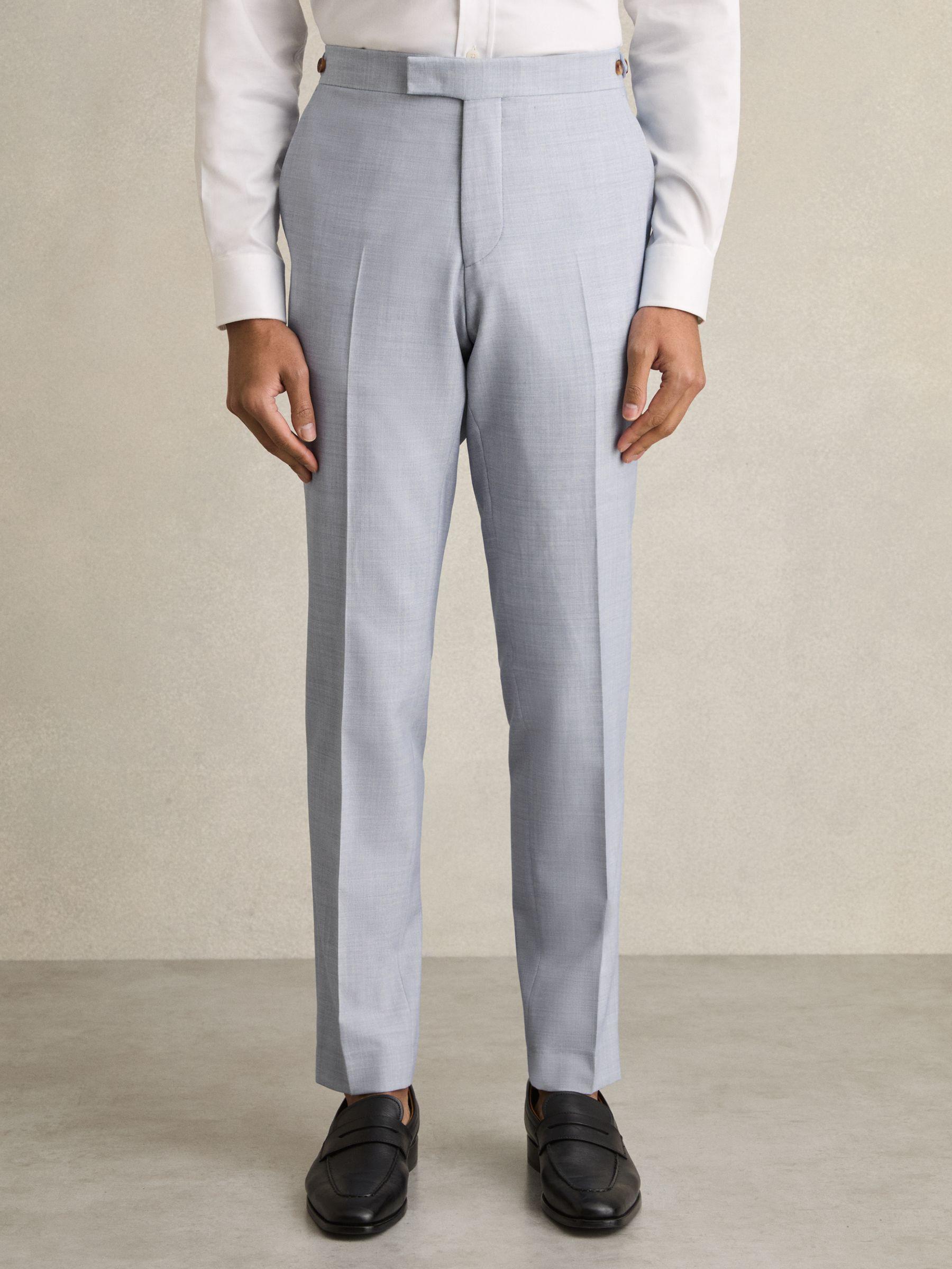 Cotton Slim-Fit Suit Trousers With Stretch in Stone Product Image