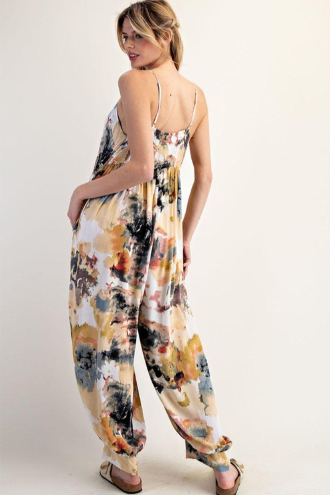 Sleeveless Tie Dye Jumpsuit Product Image