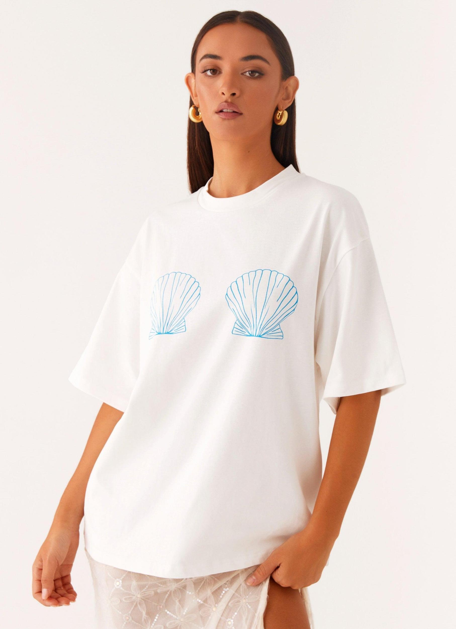 Born To Have Fun Oversized Graphic Tee - Blue Shell Product Image