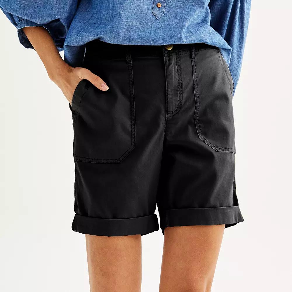 Women's Sonoma Goods For Life® Utility Bermuda Shorts, Size: Large, Pitch Black Product Image
