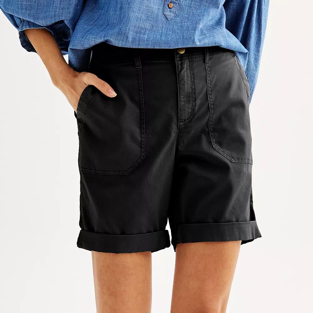 Women's Sonoma Goods For Life® Utility Bermuda Shorts, Size: Large, Pitch Black Product Image