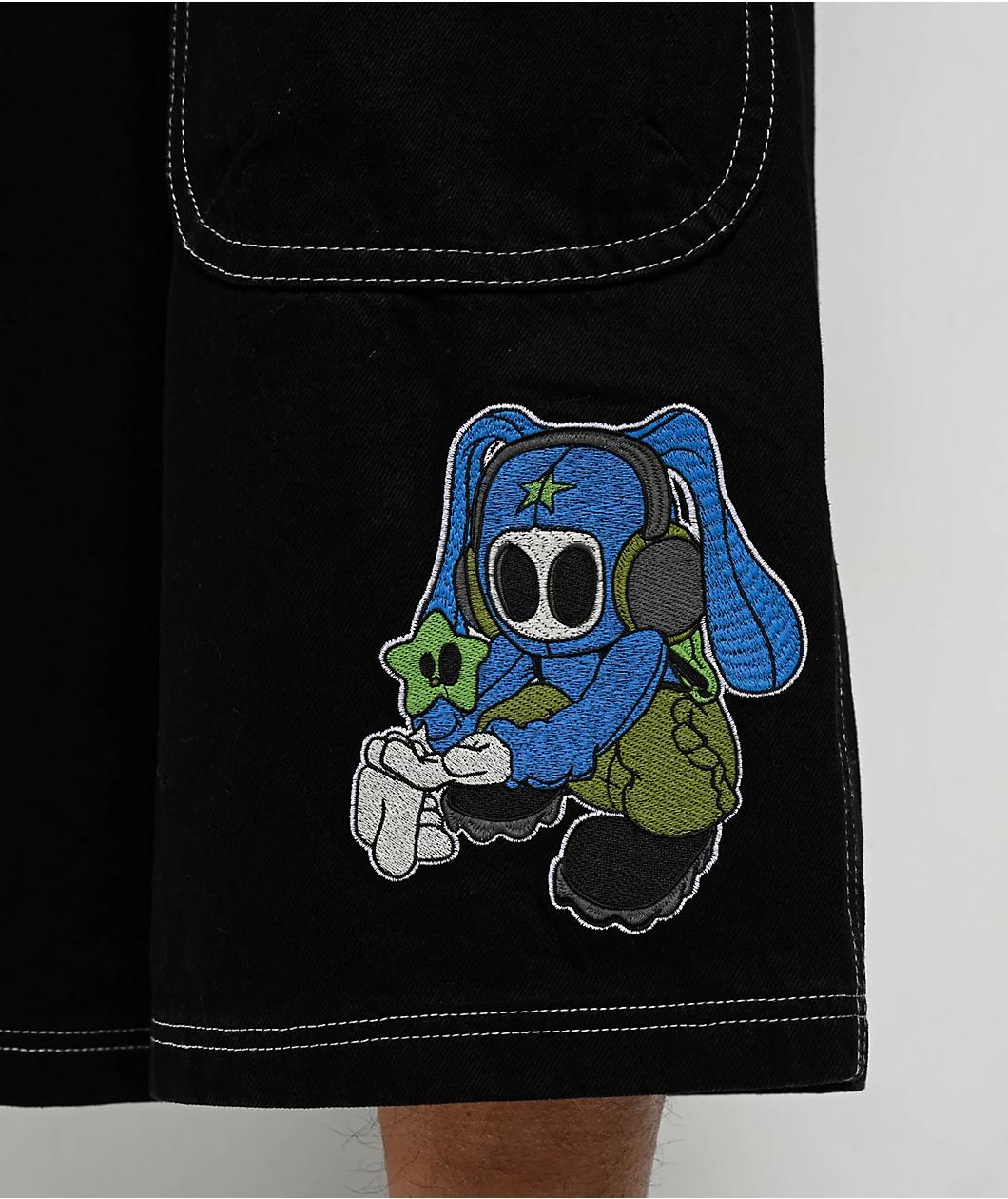 Empyre Ultra Wide Dark Blue Skate Jean Shorts Product Image