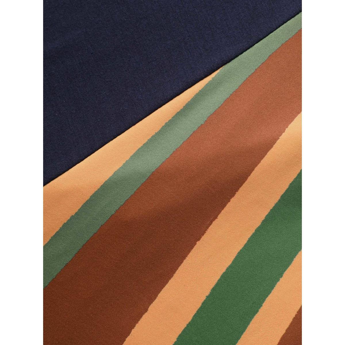 Plus Size Square Neck Patchwork Striped Maxi Dress Navy Women Casual Contrast Square Neck Sleeveless Curvy BloomChic 14-16/1X Product Image