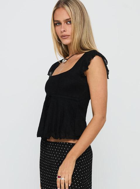 Auroraah Frill Top Black Product Image